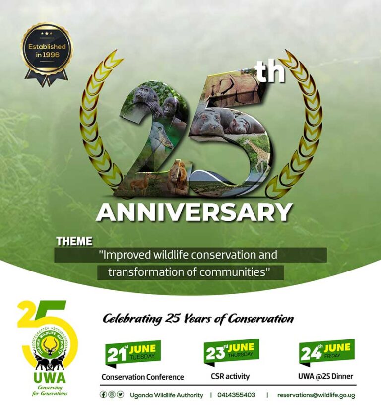 Uganda Wildlife Authority set to celebrate 25 years next month 